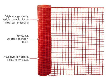 Esko Duramesh Heavy Duty Safety Fence - 0.9m x 30m - Kiwi Workgear